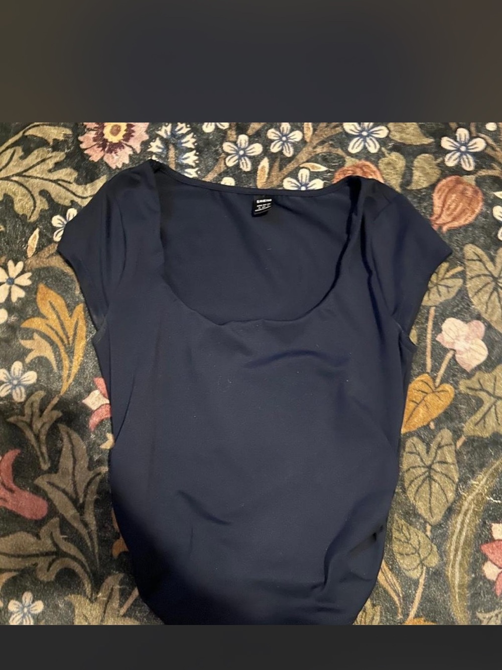 Women's Scoop Neck Navy Top - Unbranded